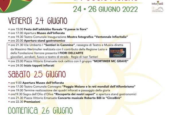 Manifesto con eventi Infiorata2022